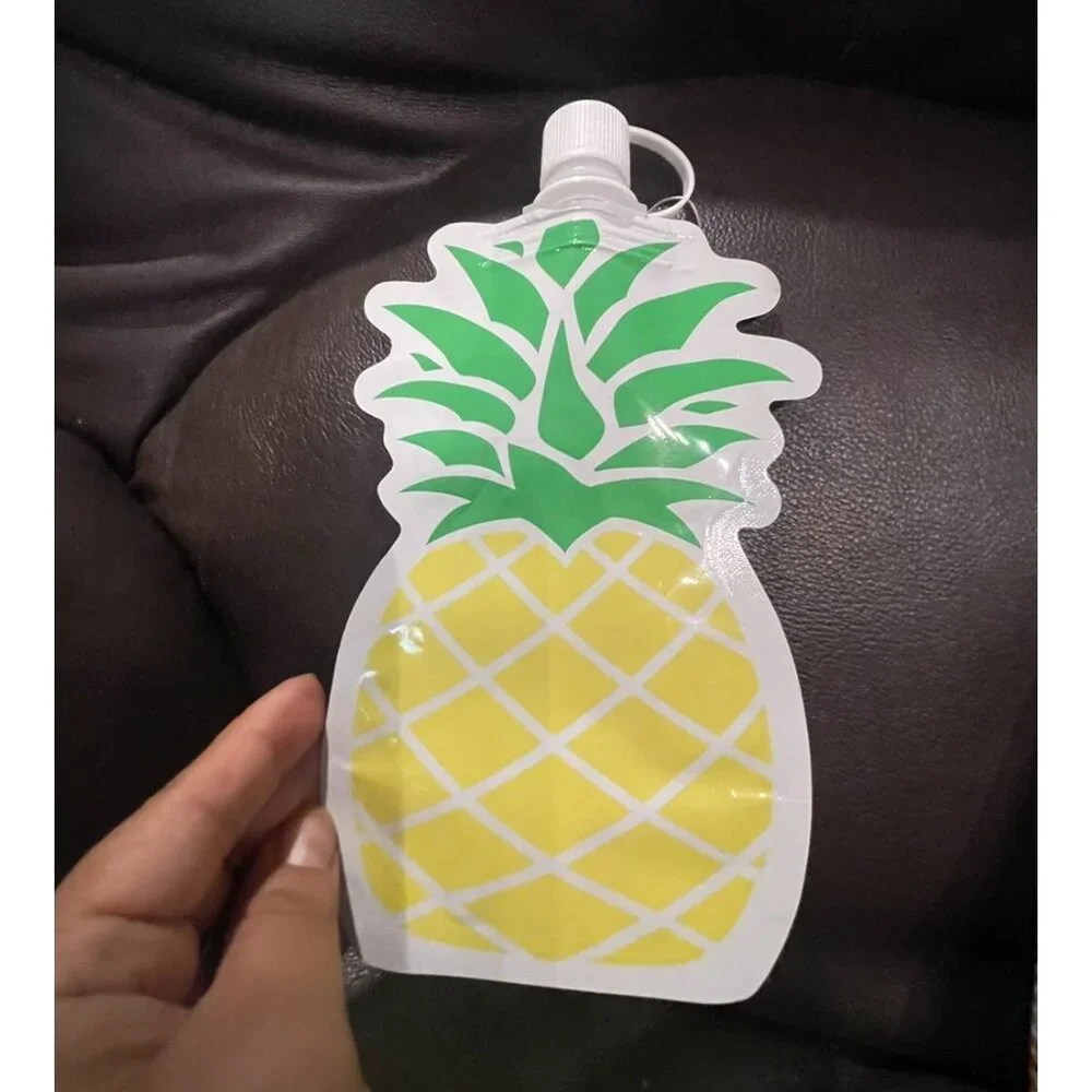 Tropical Pineapple & Flamingo Drinkware Set w Bottle Opener-Foldable Flask&Drink